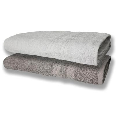 2 Toalhas Super Felpudas Grande E Grossa Algodão 80x150 Itália Soft Beka - Branco/cinza Branco/cinza