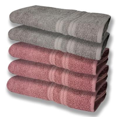 5 Toalhas Super Felpudas Grande E Grossa Algodão 80x150 Itália Soft Beka - Cinza/rosê Cinza/rosê