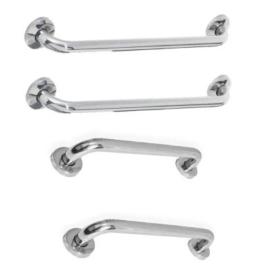 Alça Barra De Apoio Inox Banheiro Kit 4 Uni Cadeirante Segurança Gestante Criança Acessibilidade
