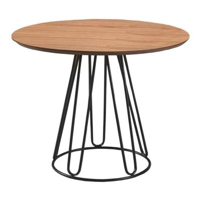 Mesa De Jantar Rubi Cinamono Com Base De Metal Preto 1,20 M