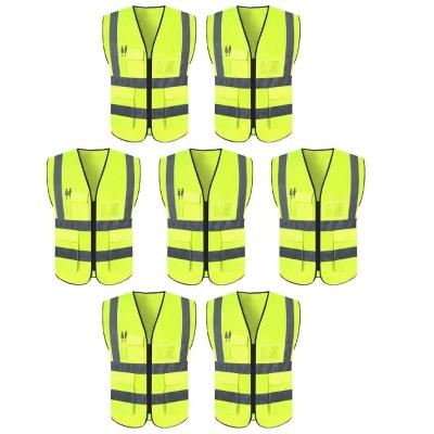 Colete Refletivo Sinalizador Kit 7 Unidades Epi Segurança Proteçao Blusao Fluorescente Obra