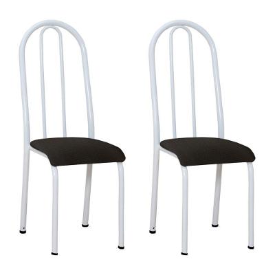 Kit 2 Cadeiras De Cozinha Flórida Estampado Preto Pés De Ferro Branco - Pallazio
