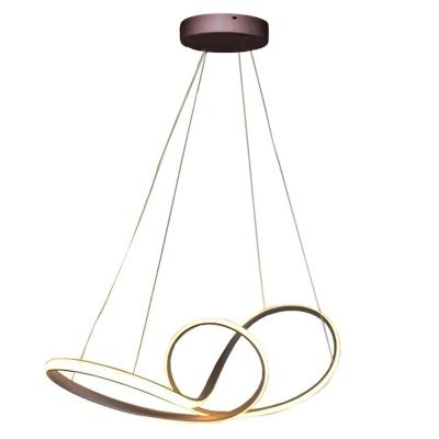 Lustre Pendente Arco Infinito Aneis 3 Em 1 Luminaria Led 49w Luxo Ambiente Moderno Sala Ca