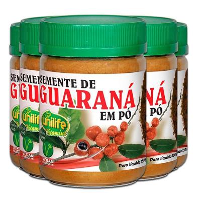 Kit 5 Guaraná Em Pó Puro 150g Unilife