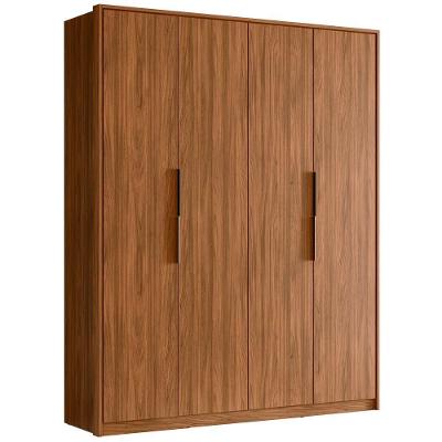 Guarda Roupa Casal 4 Portas Atore Nogueira Touch Demartez Nogueira Touch