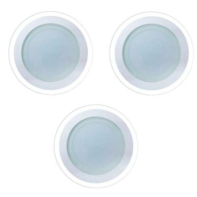 Kit 3 Luminárias Lâmpada Led 18w Plafon Embutir Borda Vidro