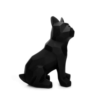 Escultura Cachorro Em Resina Preto 26x20cm