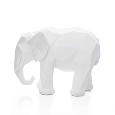 Escultura Elefante Em Poliresina Branco 21x26cm