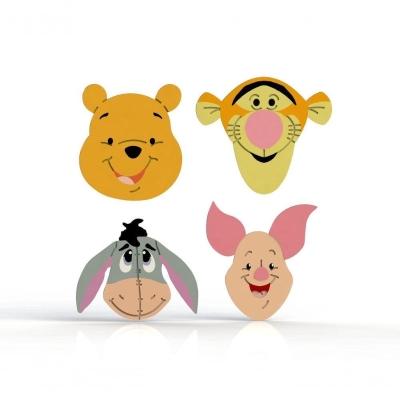 Cortador Kit Ursinho Pooh - 4 Modelos Modulares Tamanho 5 Cm