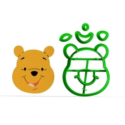 Cortador Ursinho Pooh - Modular Tamanho 6 Cm