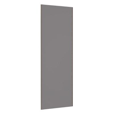 Porta De Correr Closet 80cm Com Puxador Perfil Inox E Kit Ferragem Prime Luciane Móveis Cinza Puro