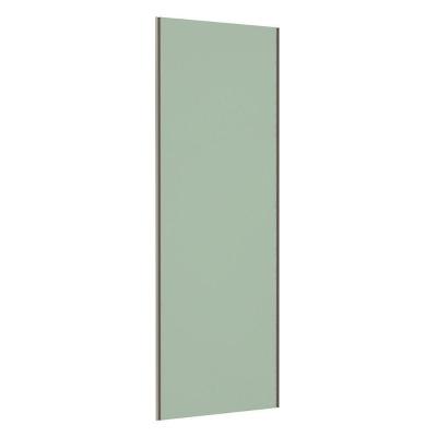 Porta De Correr Closet 80cm Com Puxador Perfil Champagne E Kit Ferragem Prime Luciane Móveis Verde Jade