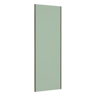 Porta De Correr Closet 80cm Com Puxador Perfil Inox E Kit Ferragem Prime Luciane Móveis Verde Jade