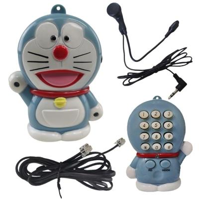 Mini Telefone Fixo Gato Doraemon Mesa C Headset Microfone