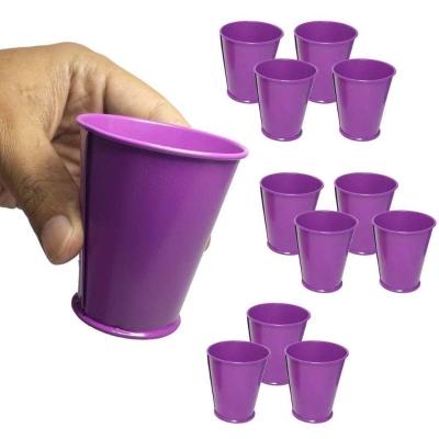 Balde Cachepot De Metal 24 Und Para Mesa Festa Evento 15 Anos Mini Roxo Kit