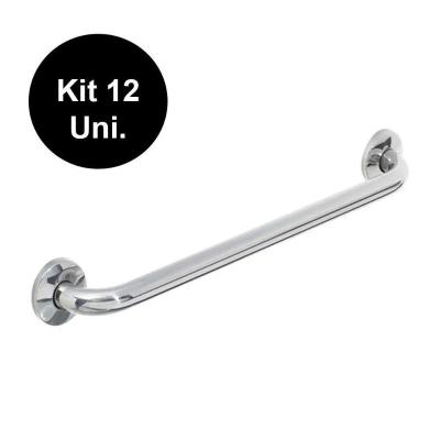 Alça De Apoio Banheiro 40Cm Inox Barra Kit 12 Unds