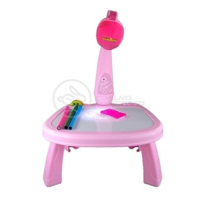 Projetor Para Desenho Infantil Mesa Pintura Girafa Rosa