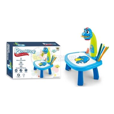 Projetor Para Desenho Infantil Mesa Pintura De Projeção Magica Brinquedos Aprendizagem Galinha Azul