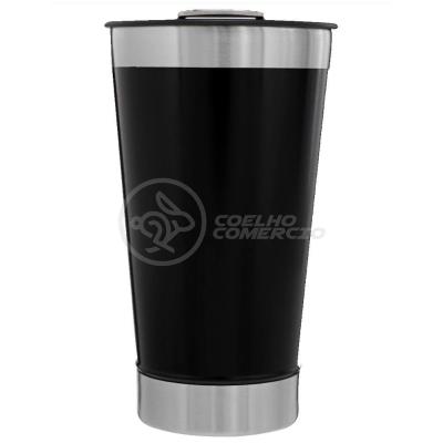 Copo Térmico Com Tampa E Abridor De Garrafa 473ml Preto