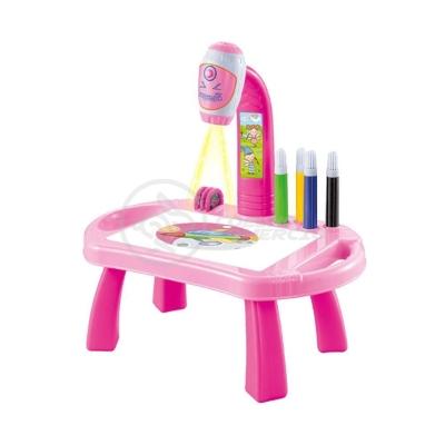 Projetor Para Desenho Infantil Mesa Pintura Robo Rosa