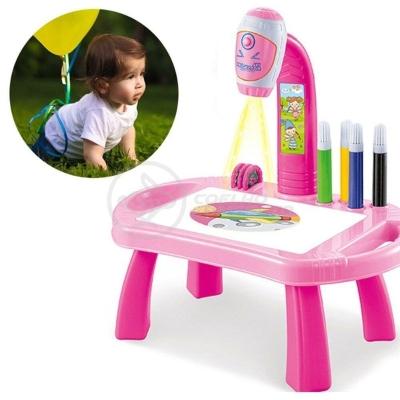 Projetor Para Desenho Infantil Mesa Pintura De Projeção Magica Brinquedos Aprendizagem Robo Rosa