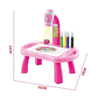 Projetor Para Desenho Infantil Mesa Pintura De Projeção Magica Brinquedos Aprendizagem Robo Rosa