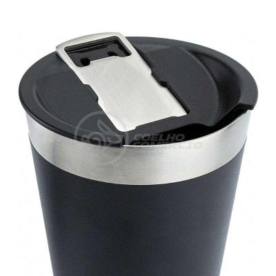 Copo Térmico Com Tampa E Abridor De Garrafa 473ml Preto