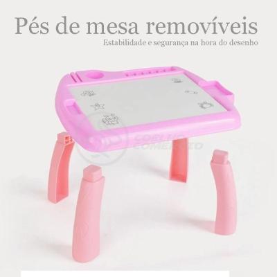 Projetor Para Desenho Infantil Mesa Pintura De Projeção Magica Brinquedos Aprendizagem Girafa Rosa