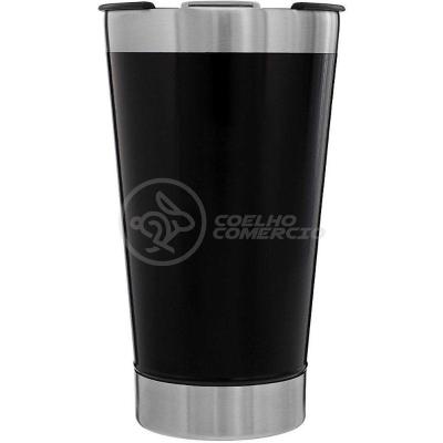 Copo Térmico Com Tampa E Abridor De Garrafa 473ml Preto