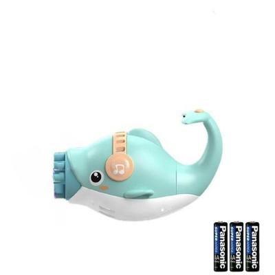 Kit 1 Golfinho Bolha Sabão Criança Infantil+ 3 Pilha Azul 3