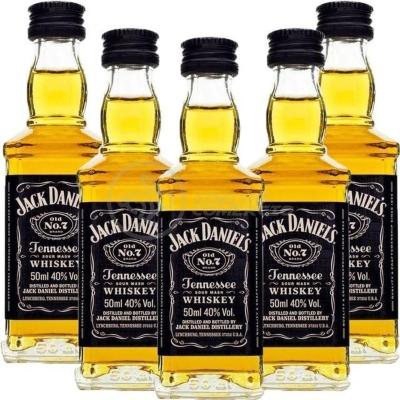 Kit 5 Padrinhos Casamento Miniatura Whisky Jack Daniels 50ml