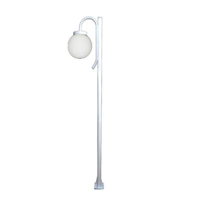 Poste Luminária Globo G Braço Curvo Baixo Jardim Branco 3Mt