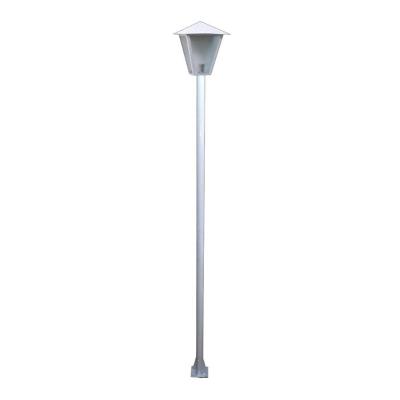 Poste E Luminária Colonial Romana De Jardim Branco 150Cm