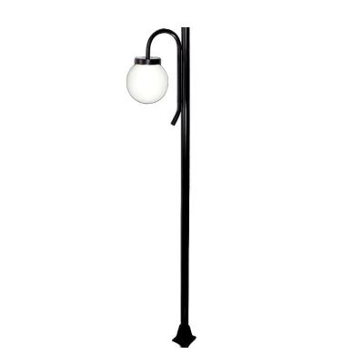 Poste Luminária Globo G Braço Curvo Baixo Jardim Preto 200Cm