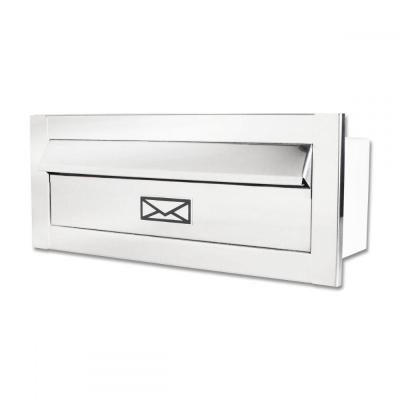 Caixa De Correio Jornal F Inox Brilhante 30 Cm Profundidade