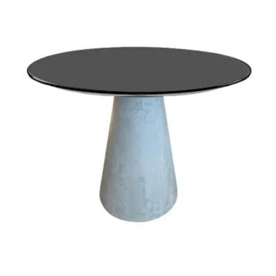 Mesa De Jantar Cone 70 Cm Cimento Queimado Preto