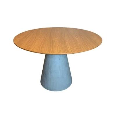 Mesa De Jantar Cone Redonda 70 Cm Cimento Queimado
