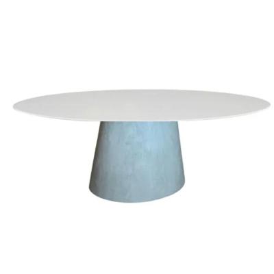 Mesa De Jantar Cone 120X80 Cm Cimento QueimadoBranco