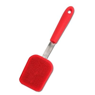 Escova De Limpeza Em Silicone Vidros E Louças Sempre Novos Vermelho
