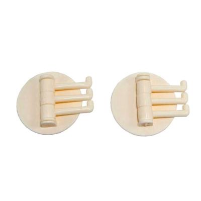 Kit 2 Ganchos De Parede Triplo Multiuso Prático Sem Furos Bege