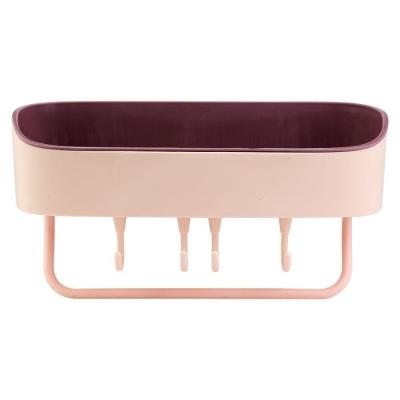 Suporte Organizador Multiuso Com Ganchos Rosa