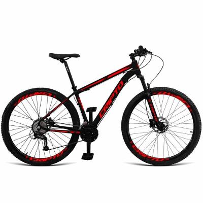 Bicicleta Aro 29 Cripto 24 Marchas Freios Disco E Suspensão - Preto-vermelho - 15" Preto-vermelho