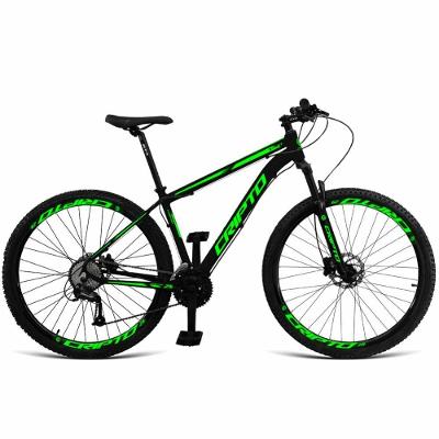 Bicicleta Aro 29 Cripto 24v Acera Freio Hidraulico Trava-k7 - Preto-verde - 19" Preto-verde