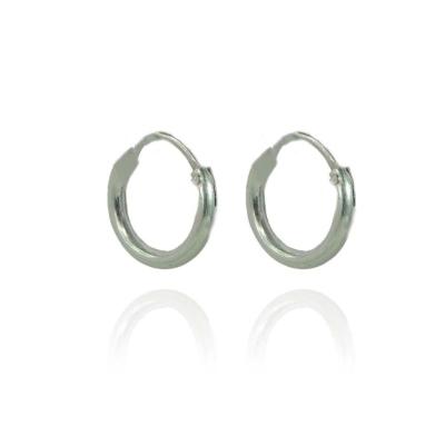 Brinco Argolinha Lisa 2x10 Em Prata 925 [f027]