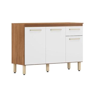 Balcão de Cozinha  Dama 3 Portas e 1 Gaveta c/ Tampo 120cm Amendola/Branco - Demóbile