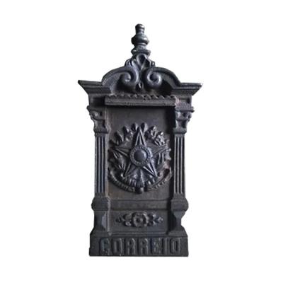 Caixa De Correio Cartas Colonial Brasão Sem Pé Ferro Fundido