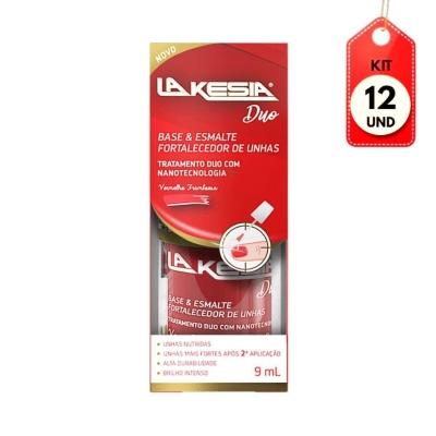 Kit C/12 La Kesia Base & Esmalte Framboesa 9ml