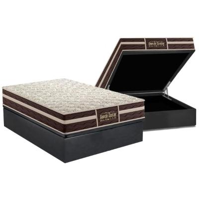 Cama Box Baú Casal: Colchão Ortopédico Probel Guarda Costas Extra Firme + Base CRC Suede Gray(138x188)