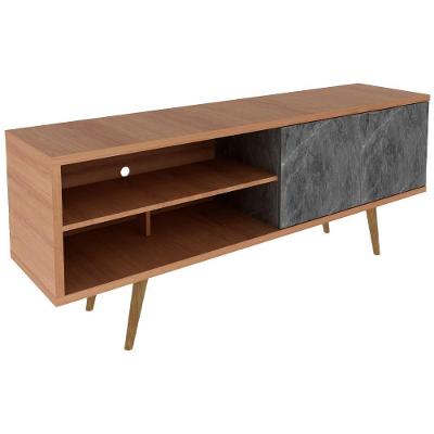 Rack Para Tv 55 Pol 160 Cm 2 Portas R1482 Amendoa Marmore Lunar Tecno Mobili Amendoa Marmore Lunar