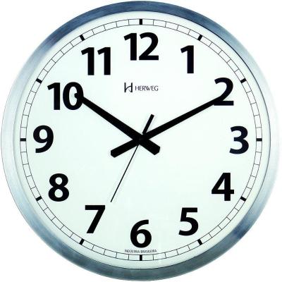 Relógio Com Tic-tac Parede 40cm Branco Alumínio Herweg 6713